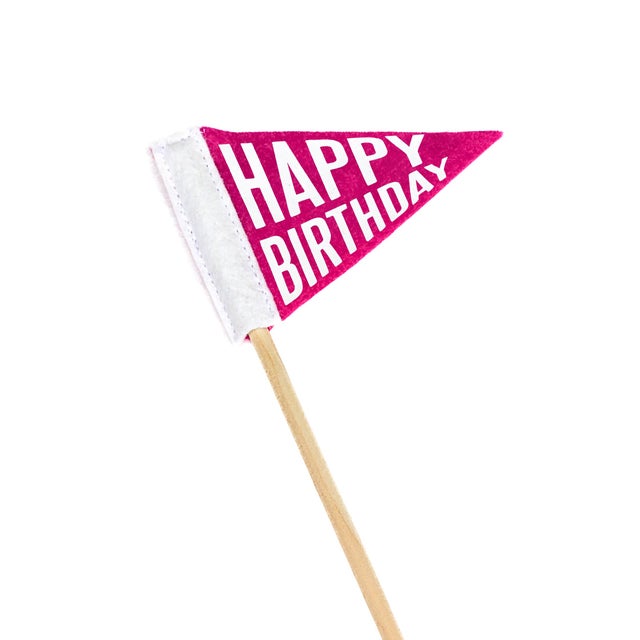 Tiny Message Pennant Flag - Happy Birthday