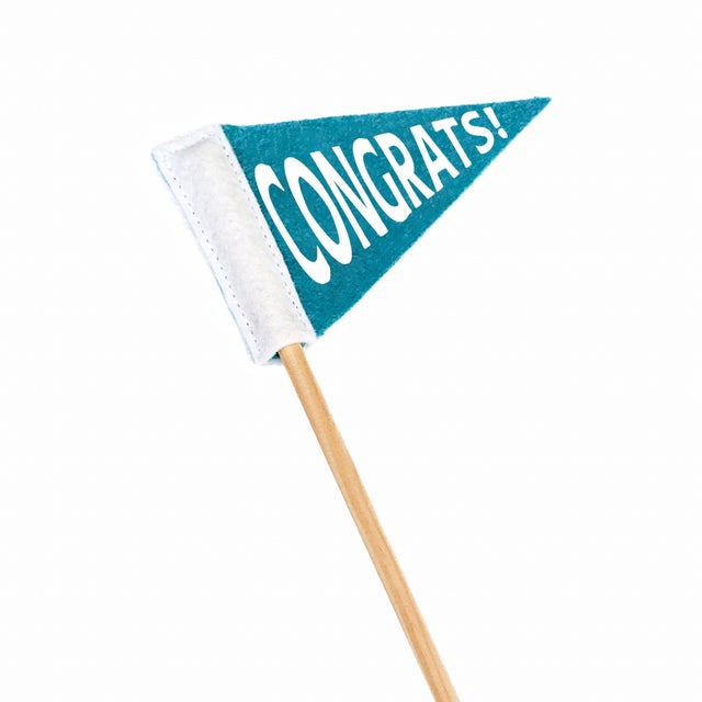 Tiny Message Pennant Flag - Congrats!